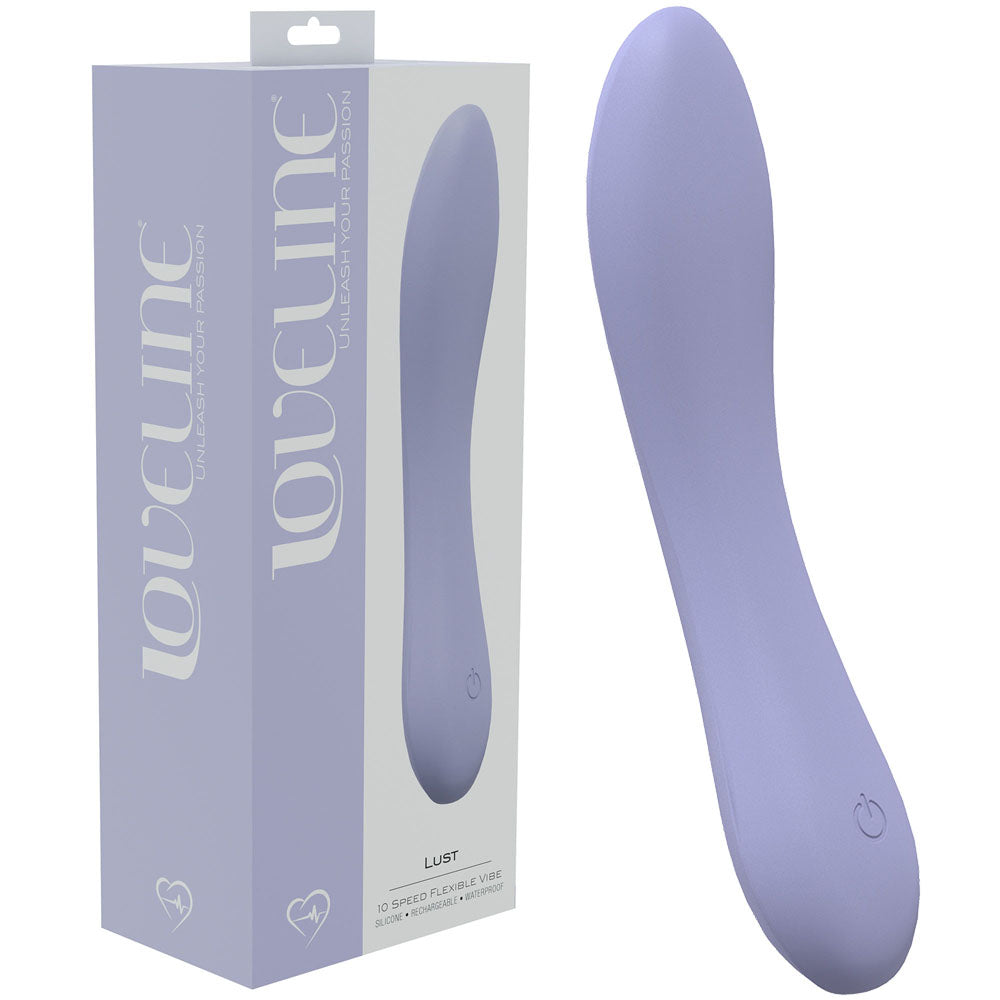 LOVELINE Lust - Lavender - Lavender 17 cm USB Rechargeable Vibrator - Naughty by Nature Adult Store