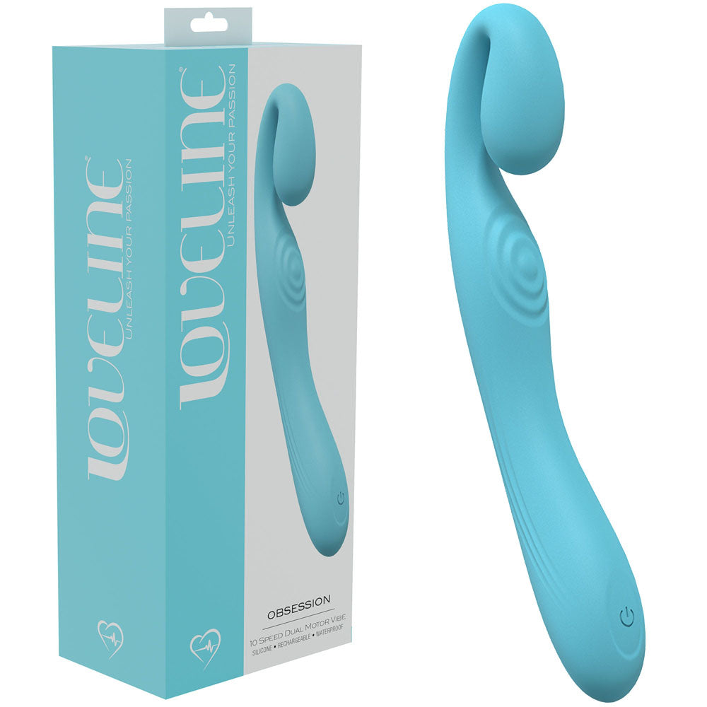 LOVELINE Obsession - Blue - Blue 18.4 cm USB Rechargeable Vibrator - Naughty by Nature Adult Store