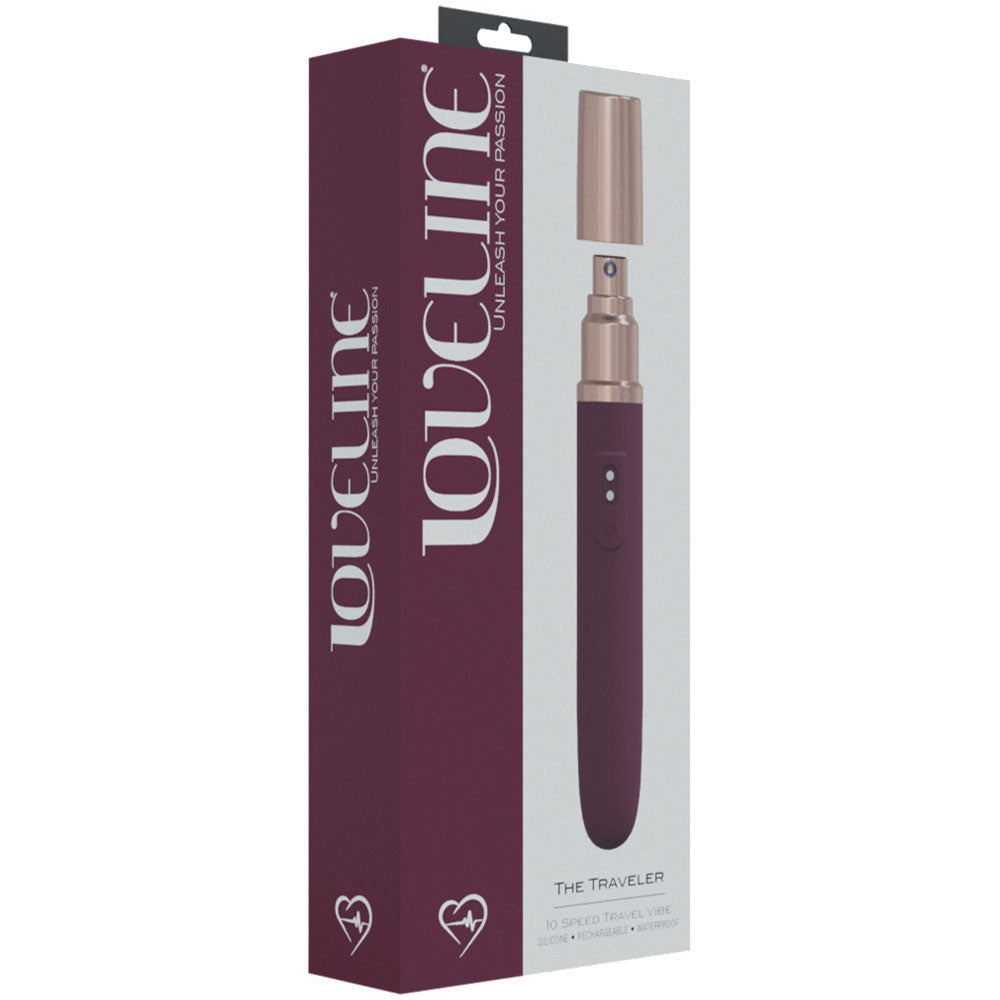 LOVELINE The Traveler - Burgundy Vibrator with Lube Applicator