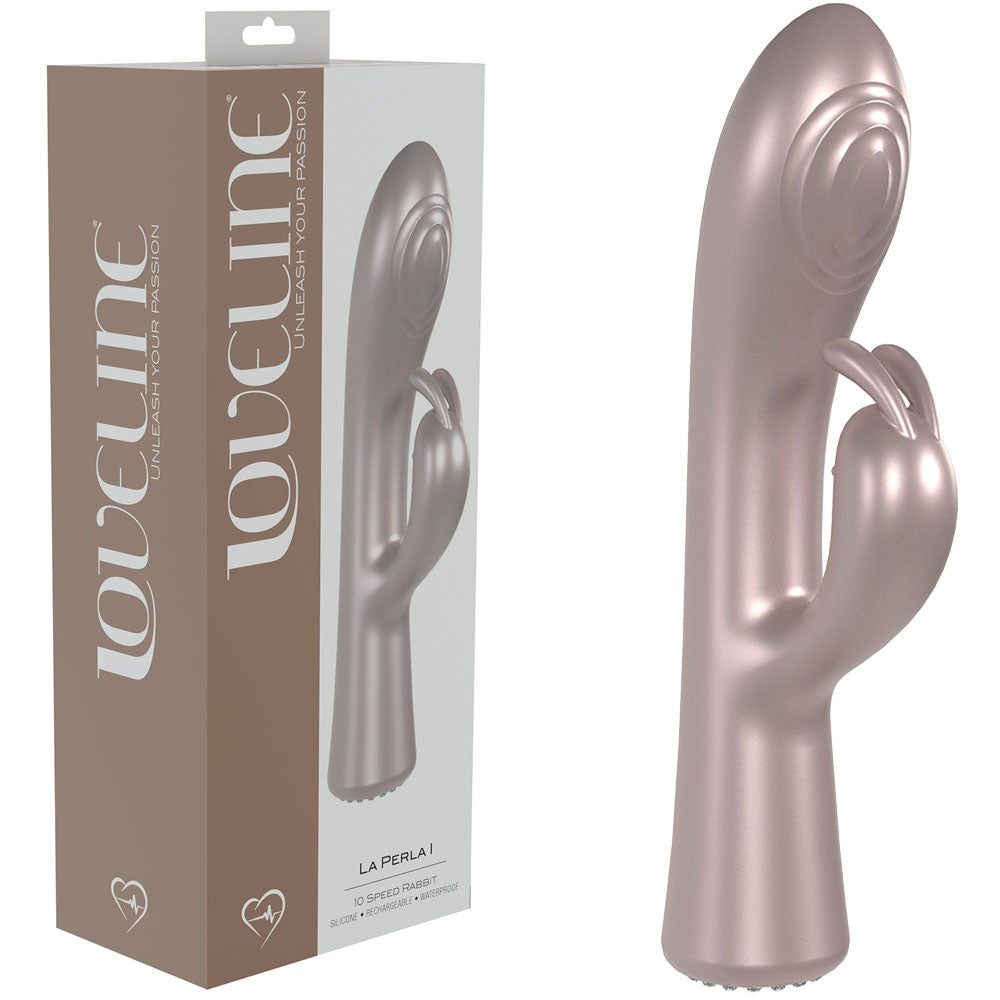 LOVELINE La Perla I - Pink - Pearlescent Pink 19.2 cm USB Rechargeable Rabbit Vibrator - Naughty by Nature Adult Store