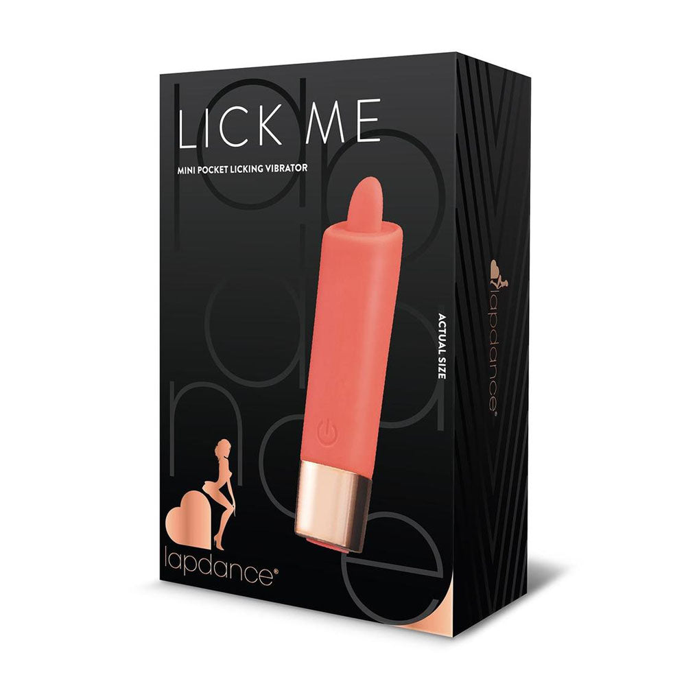 LAPDANCE Lick Me Mini Pocket Licking Vibrator - Pink 9.7 cm USB Rechargeable Flicking Stimulator - Naughty by Nature Adult Store