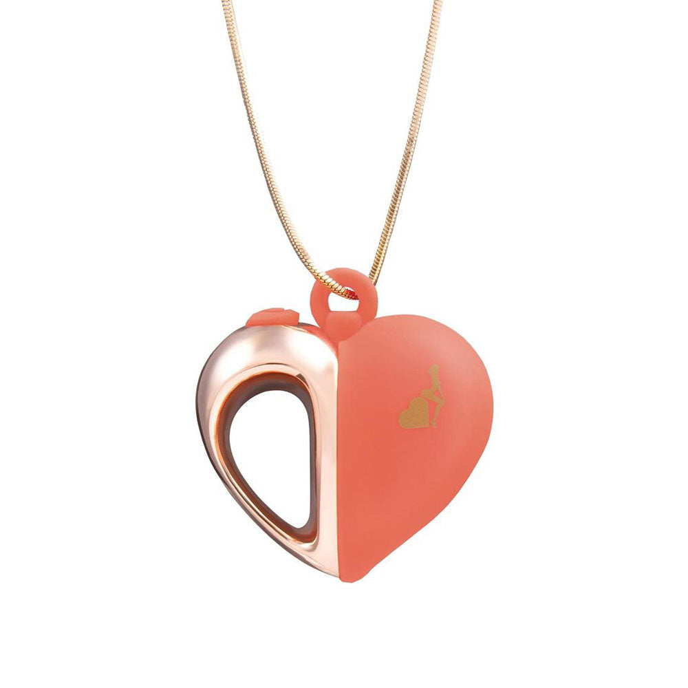 LAPDANCE Heart Pendant Wearable Necklace Vibrator - Pink/Rose Gold USB Rechargeable Necklace Vibrator - Naughty by Nature Adult Store