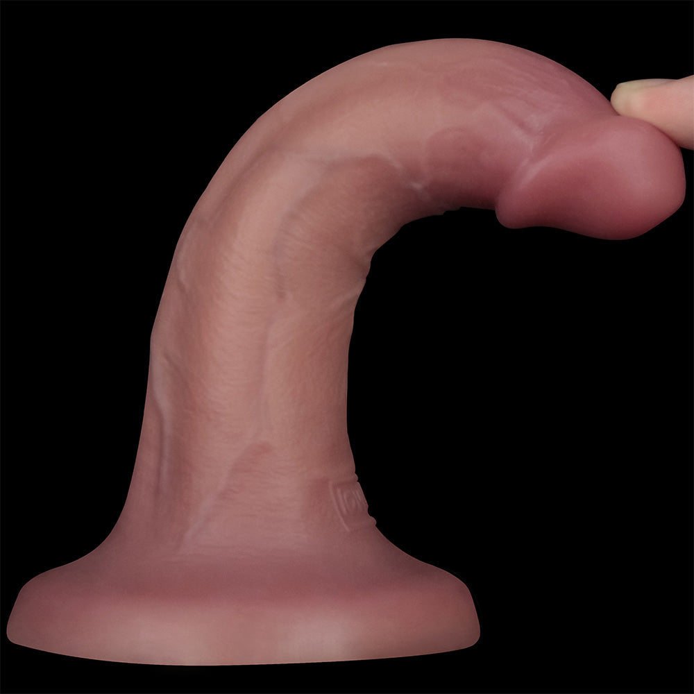 Dual Density Power Cock - 6 Inch Flesh - Vibrating Dong