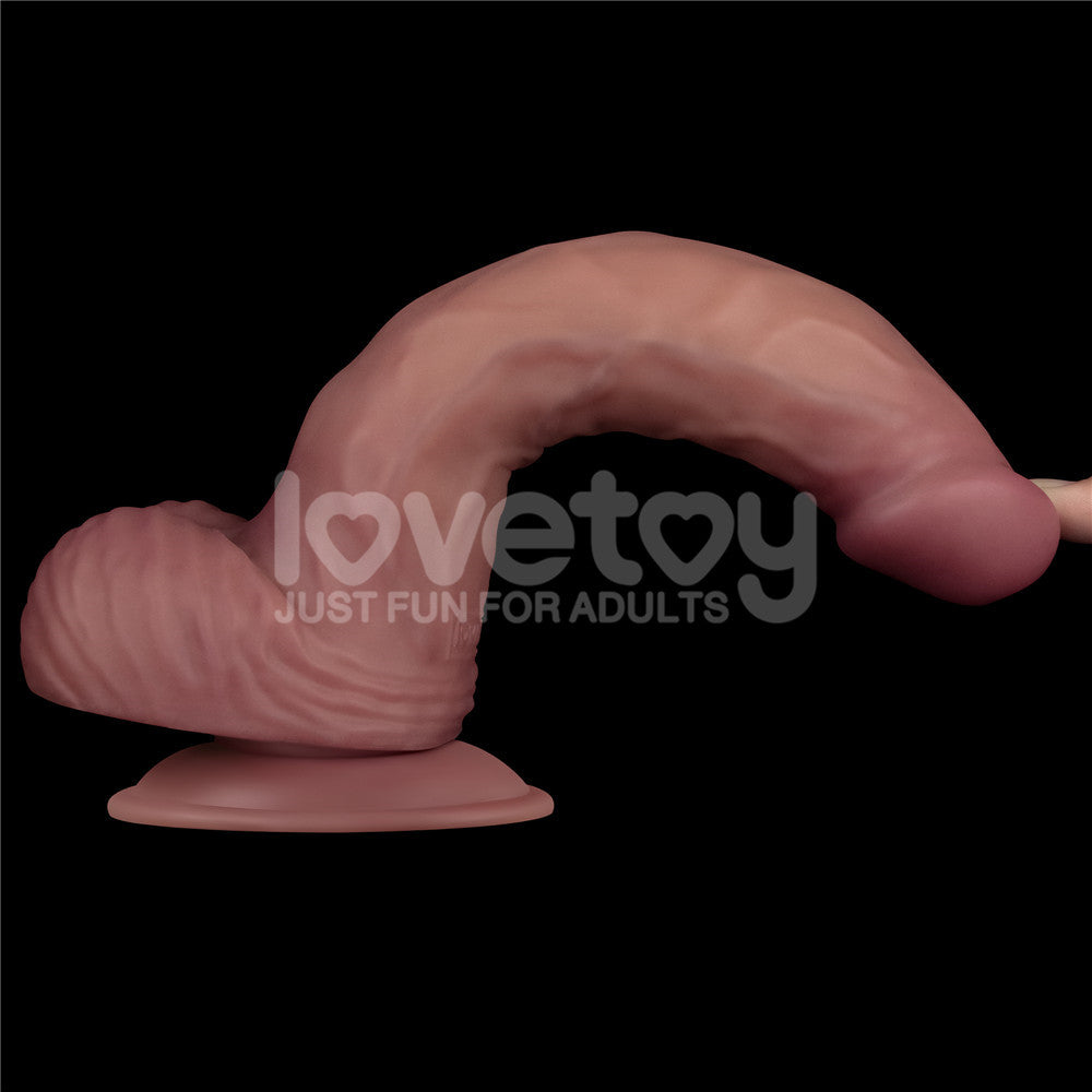 Dual Density Power Cock 9 Inch Flesh USB Rechargeable Vibrating Dildo