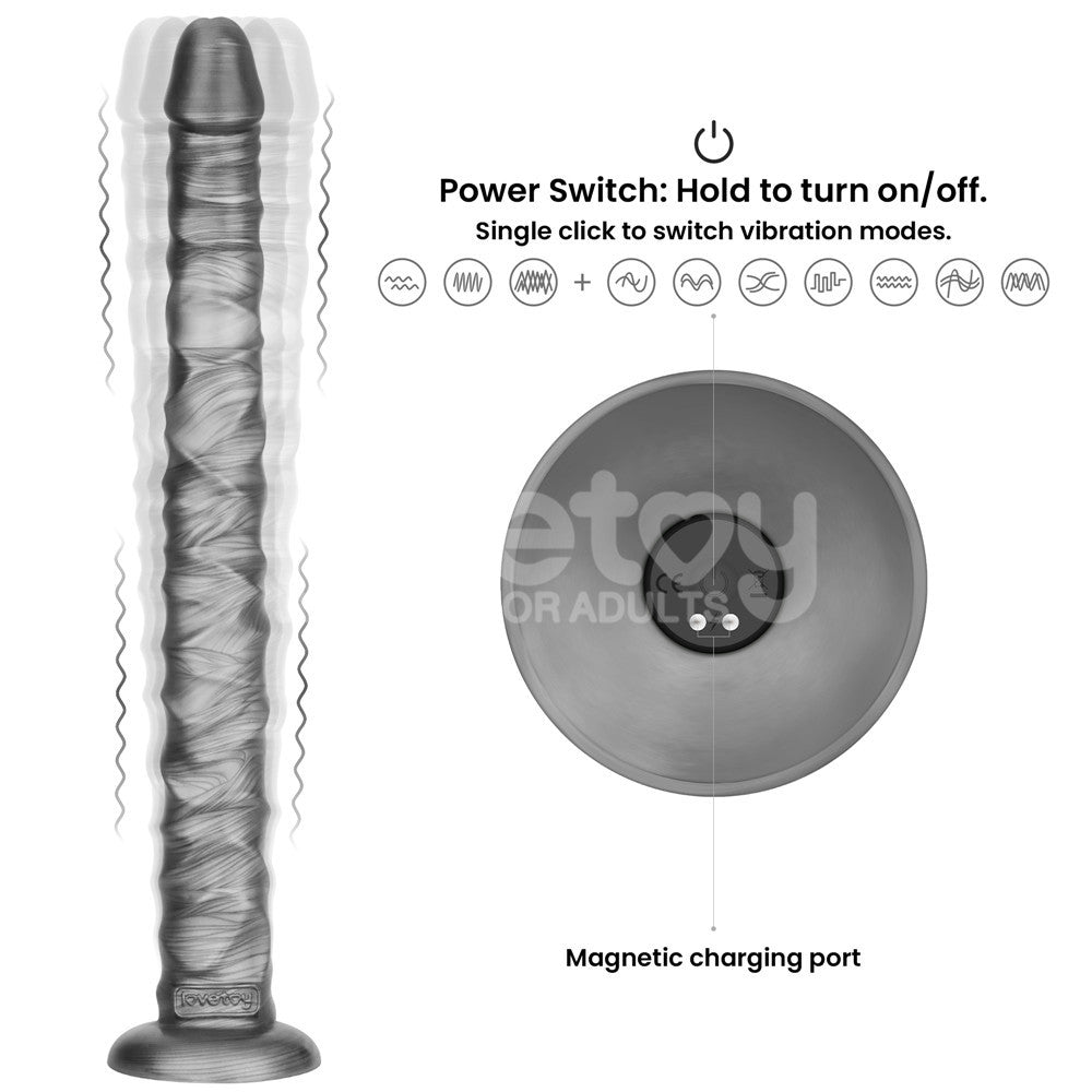 King Sized Vibrax Slider - (16'') USB Rechargeable Vibrating Dildo