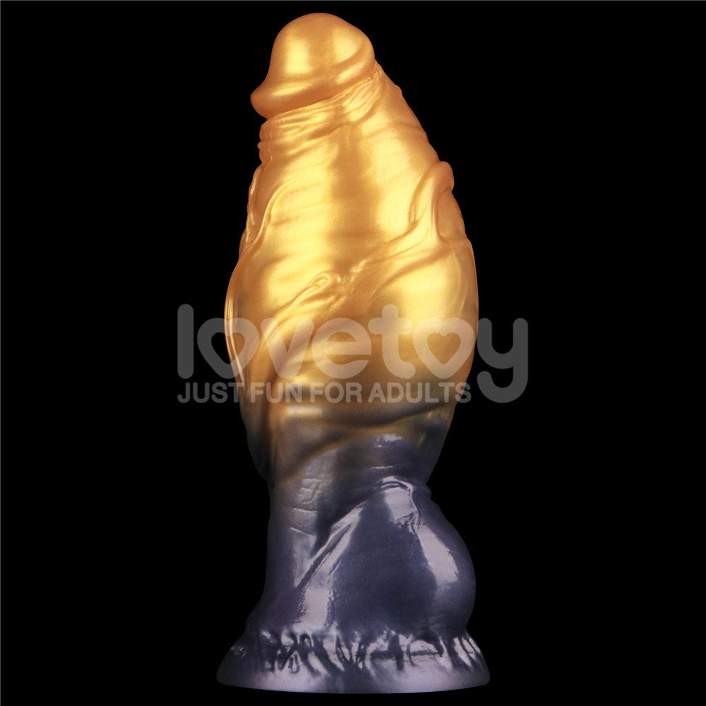 Aerosx 7.5 Inch Dual Density Inflatable Dildo - Gold/Blue 24 cm