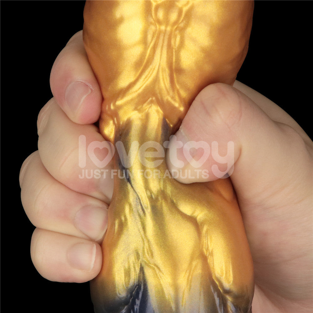 Aerosx 10 Inch Dual Density Inflatable Dildo Gold Blue 33 Cm Inflatable Fantasy Experience