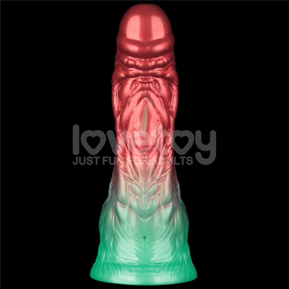 Aerosx 8 Inch Dual Density Inflatable Dildo - Red/Green 28 cm