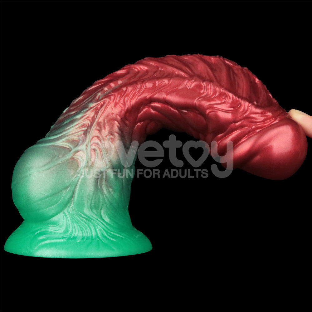 Aerosx 8 Inch Dual Density Inflatable Dildo - Red/Green 28 cm