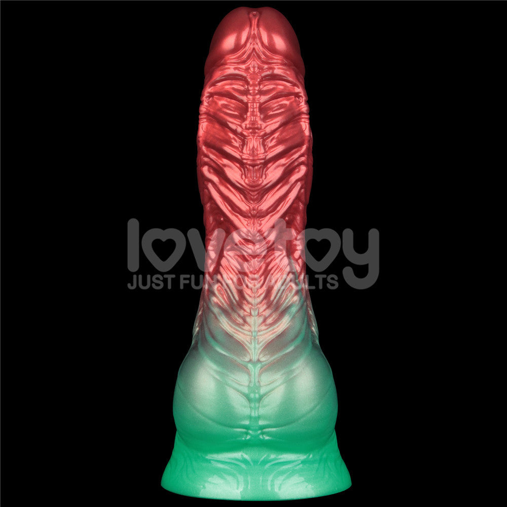 Aerosx 8 Inch Dual Density Inflatable Dildo - Red/Green 28 cm