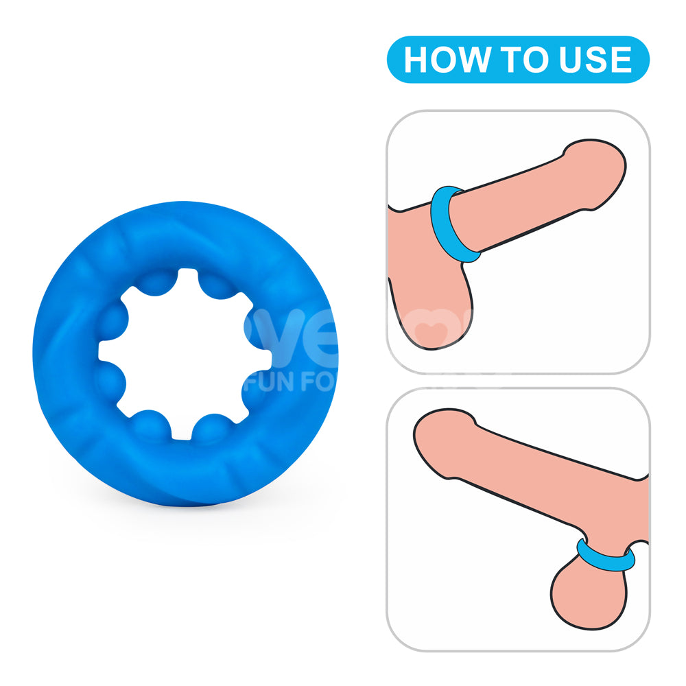 Pinnacle Pro Ridge Bump Stretcher - Blue Cock Ring - Naughty by Nature Adult Store
