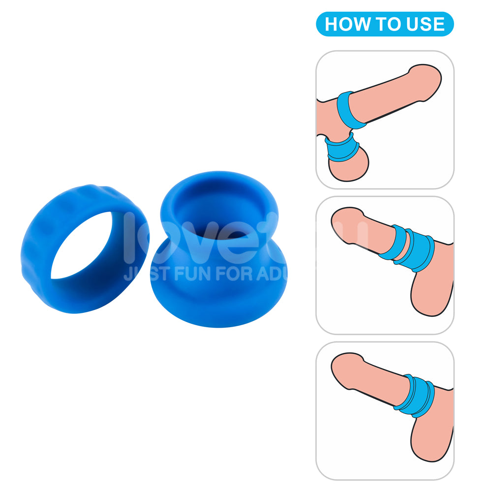 Pinnacle Pro Twin Flex - Blue Cock & Balls Rings - Naughty by Nature Adult Store
