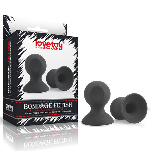 Bondage Fetish Silicone Comfort Nipple Suckers - Black - Set of 2 - Naughty by Nature Adult Store