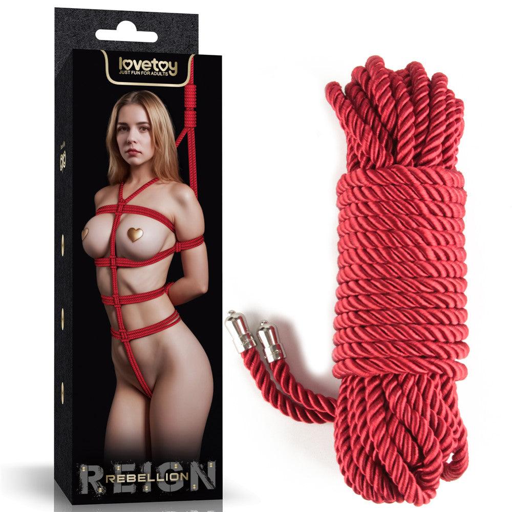 Rebellion Reign Silky Bondage Rope - Red 10 metre length - Naughty by Nature Adult Store