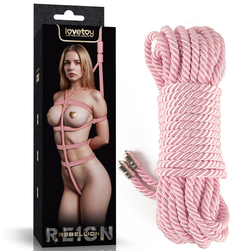 Rebellion Reign Silky Bondage Rope - Pink 10 metre length - Naughty by Nature Adult Store