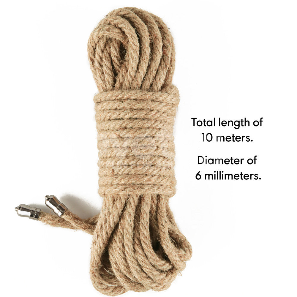 Rebellion Reign Hemp Bondage Rope - Rustic 10 metre length - Naughty by Nature Adult Store