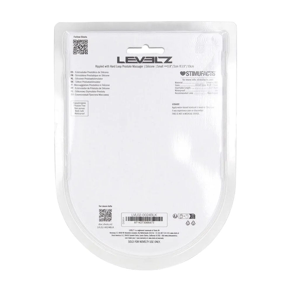 LEVELZ Rippled Prostate Massager With Hard Loop Small Black