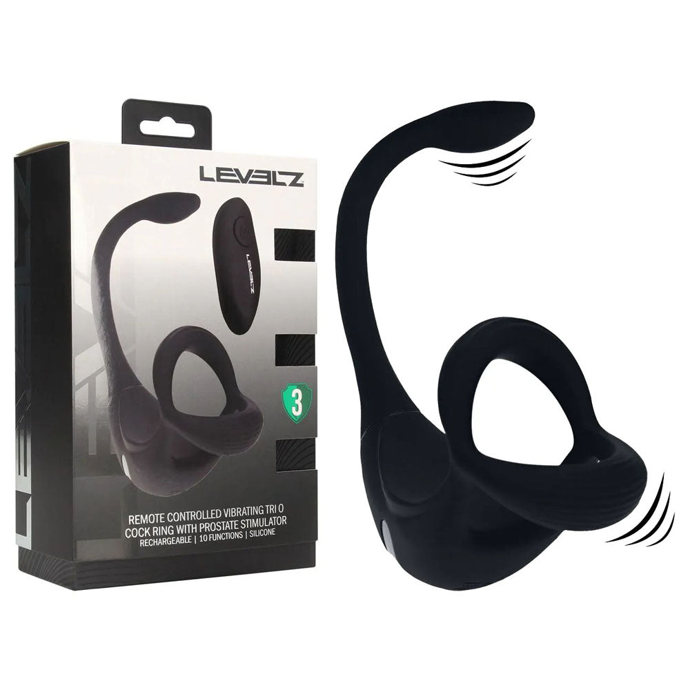 LEVELZ Remote Controlled TriO Cock Ring Prostate Stim Anal Plug