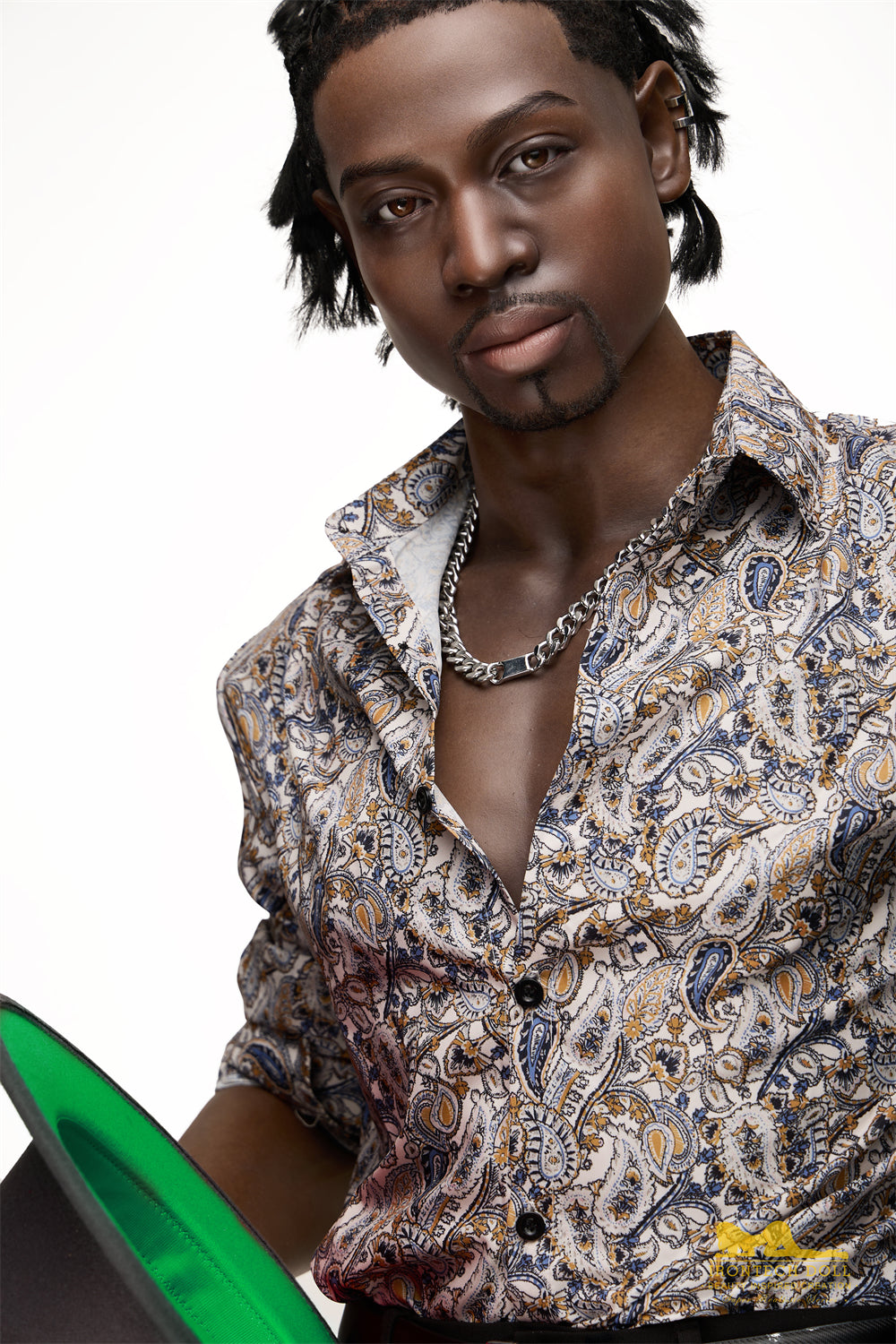 Irontech James 176cm Silicone Sex Doll Black Skin Brown Eyes M8