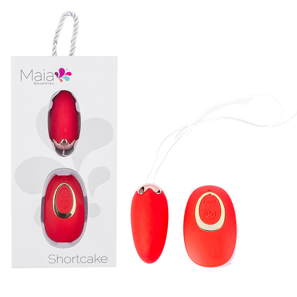 Maia SHORTCAKE - Red USB Rechargeable Vibrating Egg with Wireless Remote - Naughty by Nature Adult Store