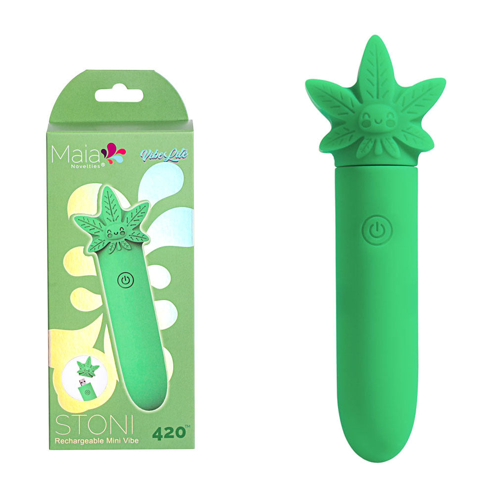 Maia STONI - 420 Green 11.1 cm USB Rechargeable Bullet - Naughty by Nature Adult Store