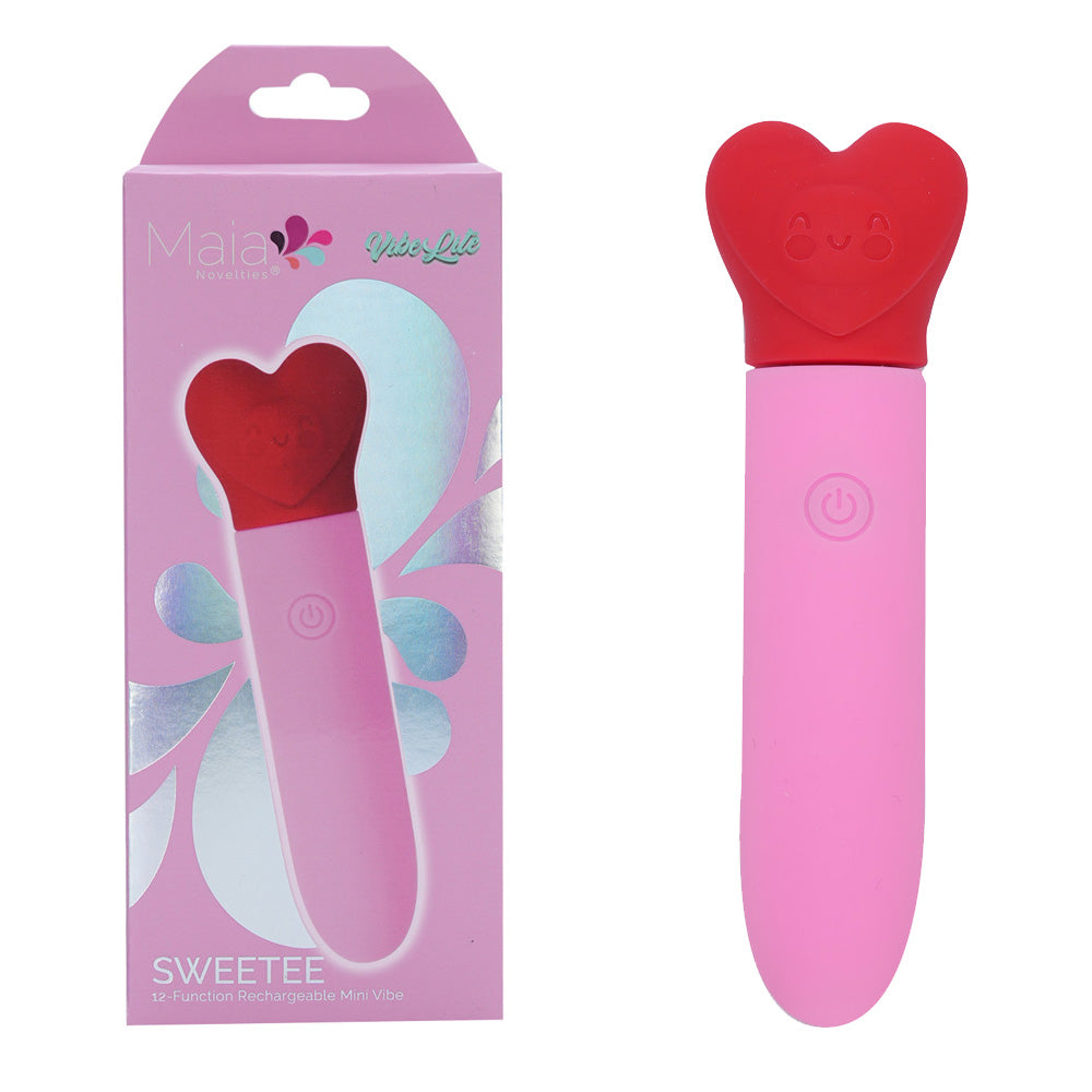 Maia SWEETEE USB Rechargeable Pink Red Bullet Vibrator 11.1 Cm