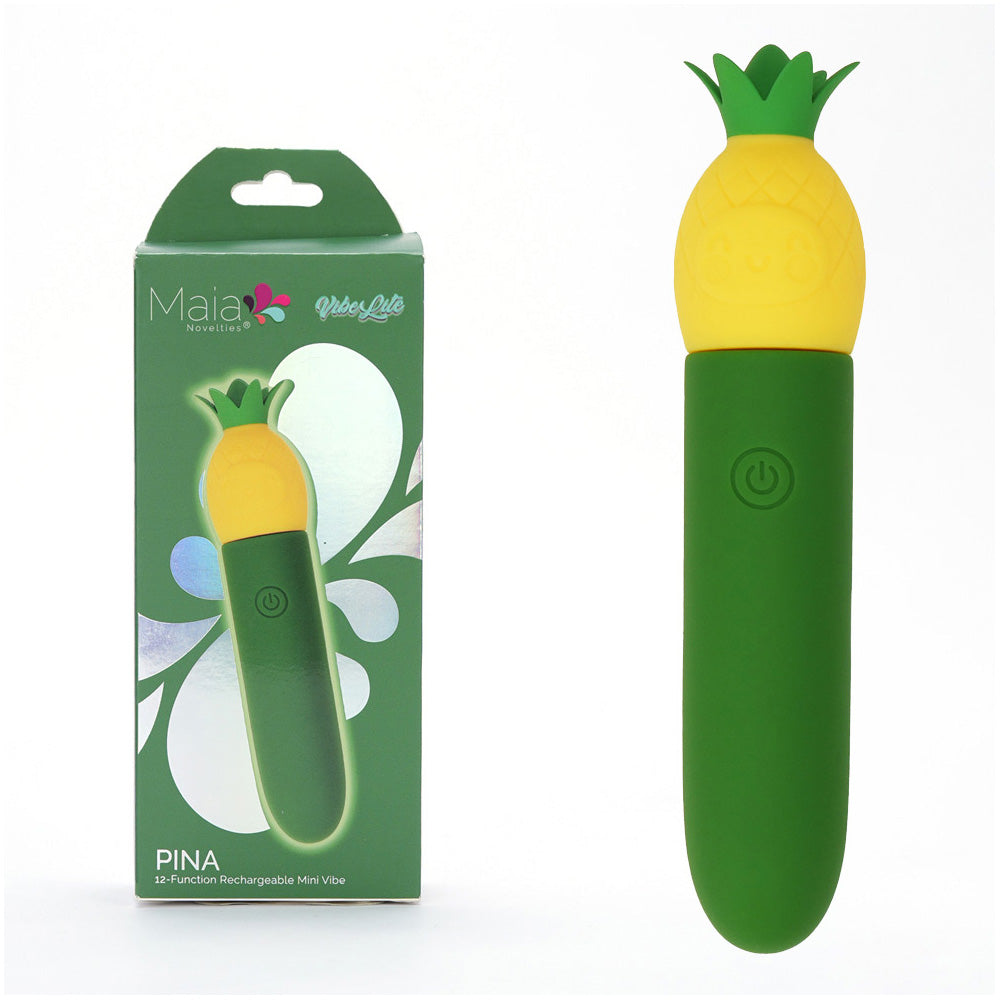 Maia PINA Green Yellow 11.1 cm USB Rechargeable Bullet Vibrator
