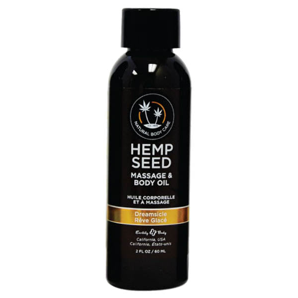 Hemp Seed Massage & Body Oil - Dreamsicle (Tangerine & Plum) Scented - 59 ml Bottle - Naughty by Nature Adult Store