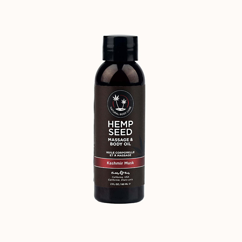Hemp Seed Massage & Body Oil - Kashmir Musk (Brandy, Magnolia & Vanilla Musk) Scented - 59 ml - Naughty by Nature Adult Store