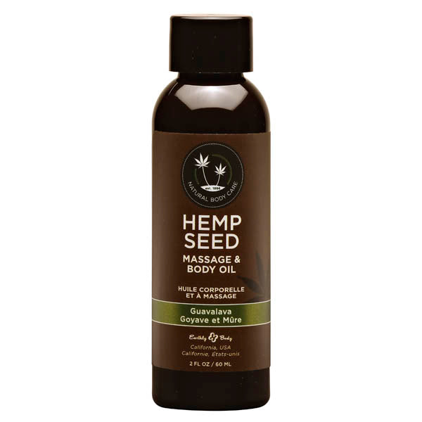 Hemp Seed Massage & Body Oil - Guavalava (Guava & Blackberry) Scented - 59 ml Bottle - Naughty by Nature Adult Store