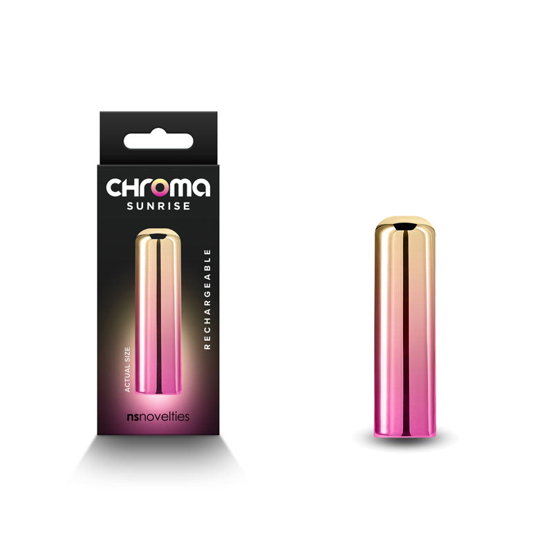 Chroma Sunrise - Small - Metallic Pink/Gold 6.8 cm USB Rechargeable Bullet - Naughty by Nature Adult Store