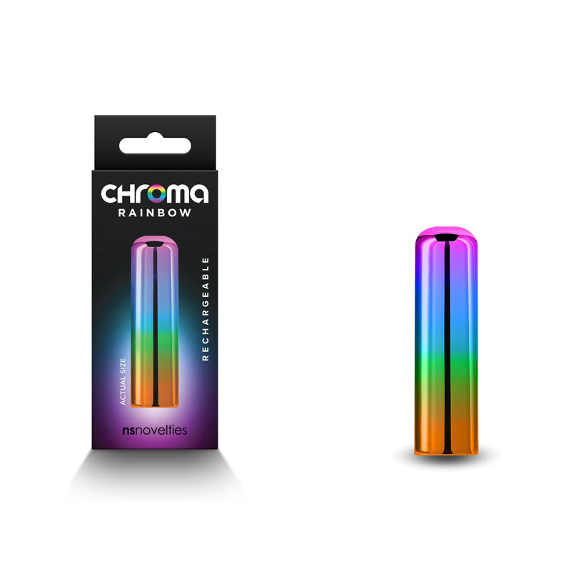 Chroma Rainbow - Small - Metallic Rainbow 6.8 cm USB Rechargeable Bullet - Naughty by Nature Adult Store