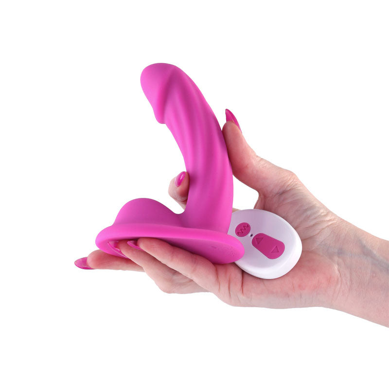 Colours Curve - Vibrating 5'' Dildo - Pink with Wireless Remote