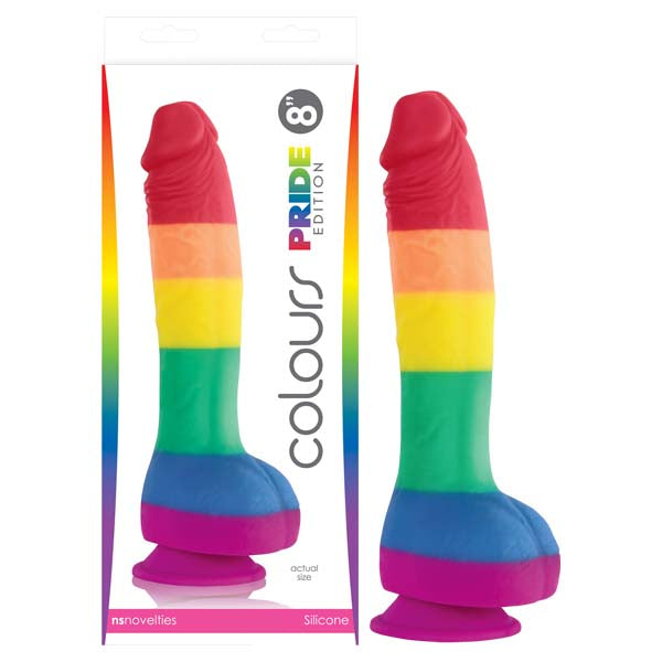 Colours Pride Edition 8 Inch Rainbow Dong 20.3 Cm Deluxe