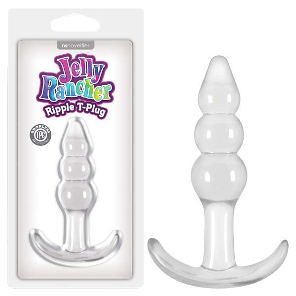 Jelly Rancher Ripple T-Plug - Clear 10.9 cm Butt Plug - Naughty by Nature Adult Store
