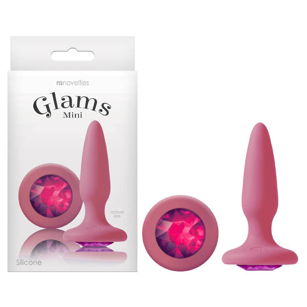 Glams Mini - Pink 8.4 cm (3.3'') Butt Plug with Sparkling Gem - Naughty by Nature Adult Store