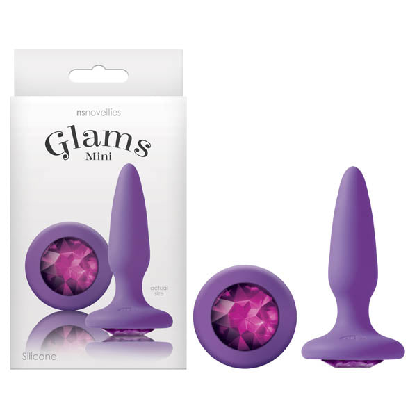 Glams Mini - Purple 8.4 cm (3.3'') Butt Plug with Sparkling Gem - Naughty by Nature Adult Store