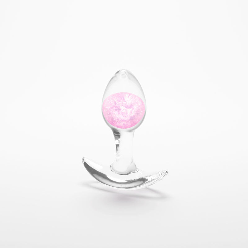 Glams Cosmic - Clear/Pink 8.1 cm Small Butt Plug