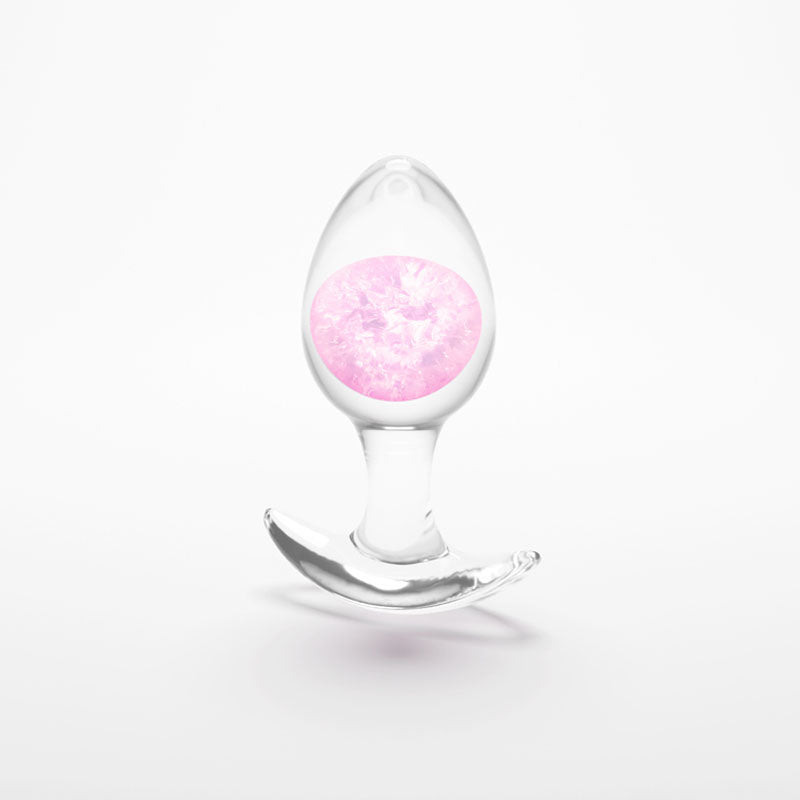 Glams Cosmic - Medium - Clear/Pink 9.5 cm Butt Plug