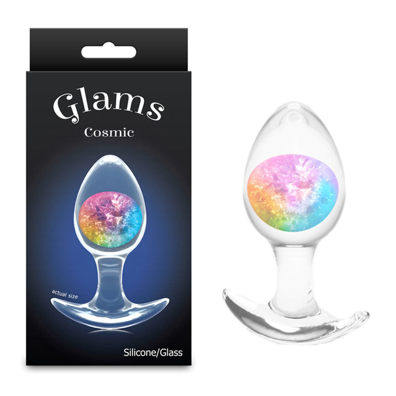 Glams Cosmic - Medium - Clear/Rainbow 9.5 cm Butt Plug