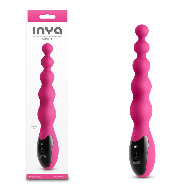 INYA Virtua - Pink - Pink 23.9 cm USB Rechargeable Beaded Vibrator - Naughty by Nature Adult Store
