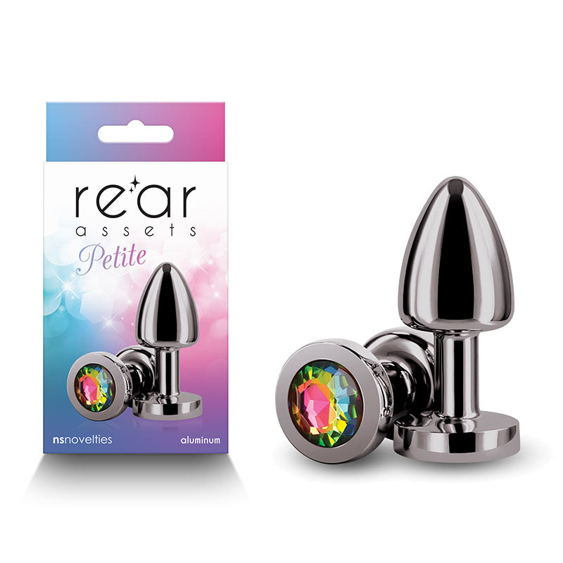 Rear Assets Petite - Gunmetal with Rainbow Gem - Naughty by Nature Adult Store
