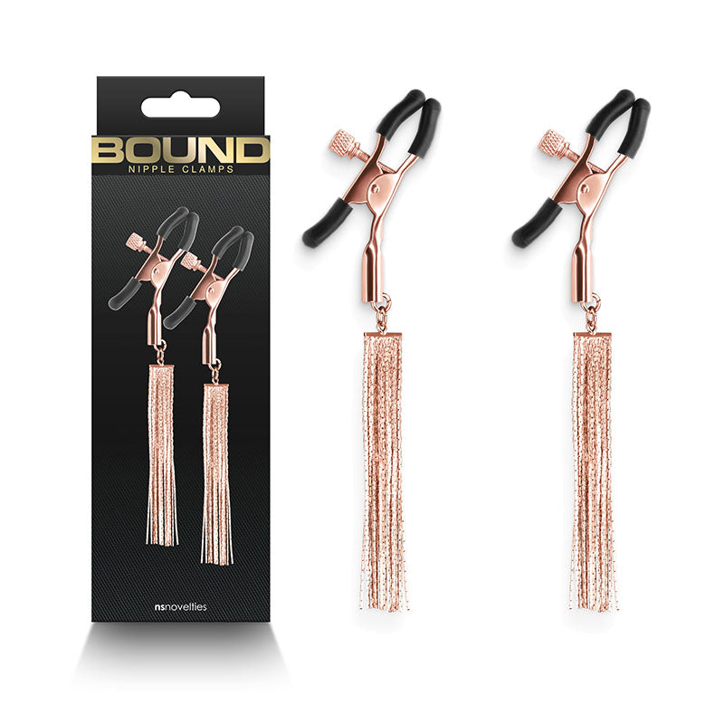 Bound Nipple Clamps - D2 - Rose Gold - Rose Gold Nipple Clamps - Set of 2 - Naughty by Nature Adult Store