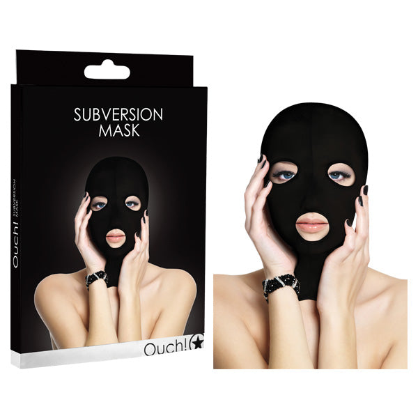 Ouch Subversion Mask - Black Hood Mask - Naughty by Nature Adult Store