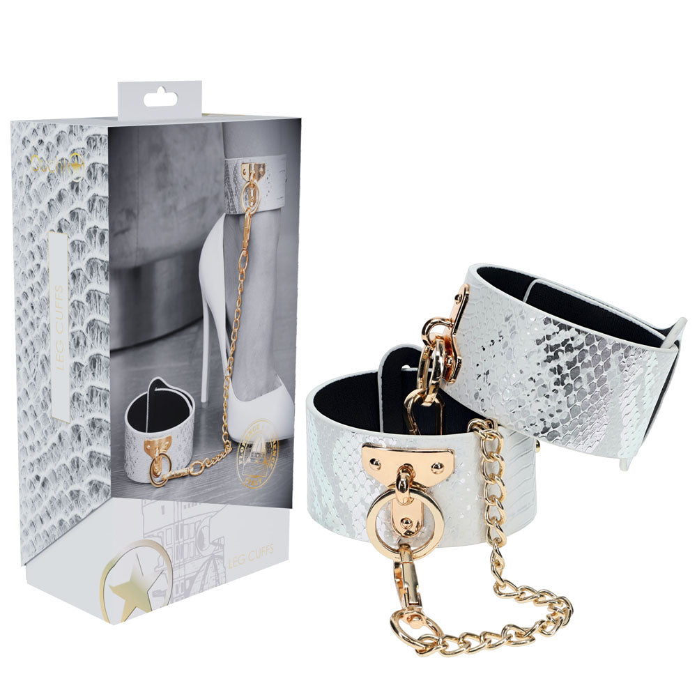 OUCH! Florence Collection - Leg Cuffs - White Restraints - Naughty by Nature Adult Store