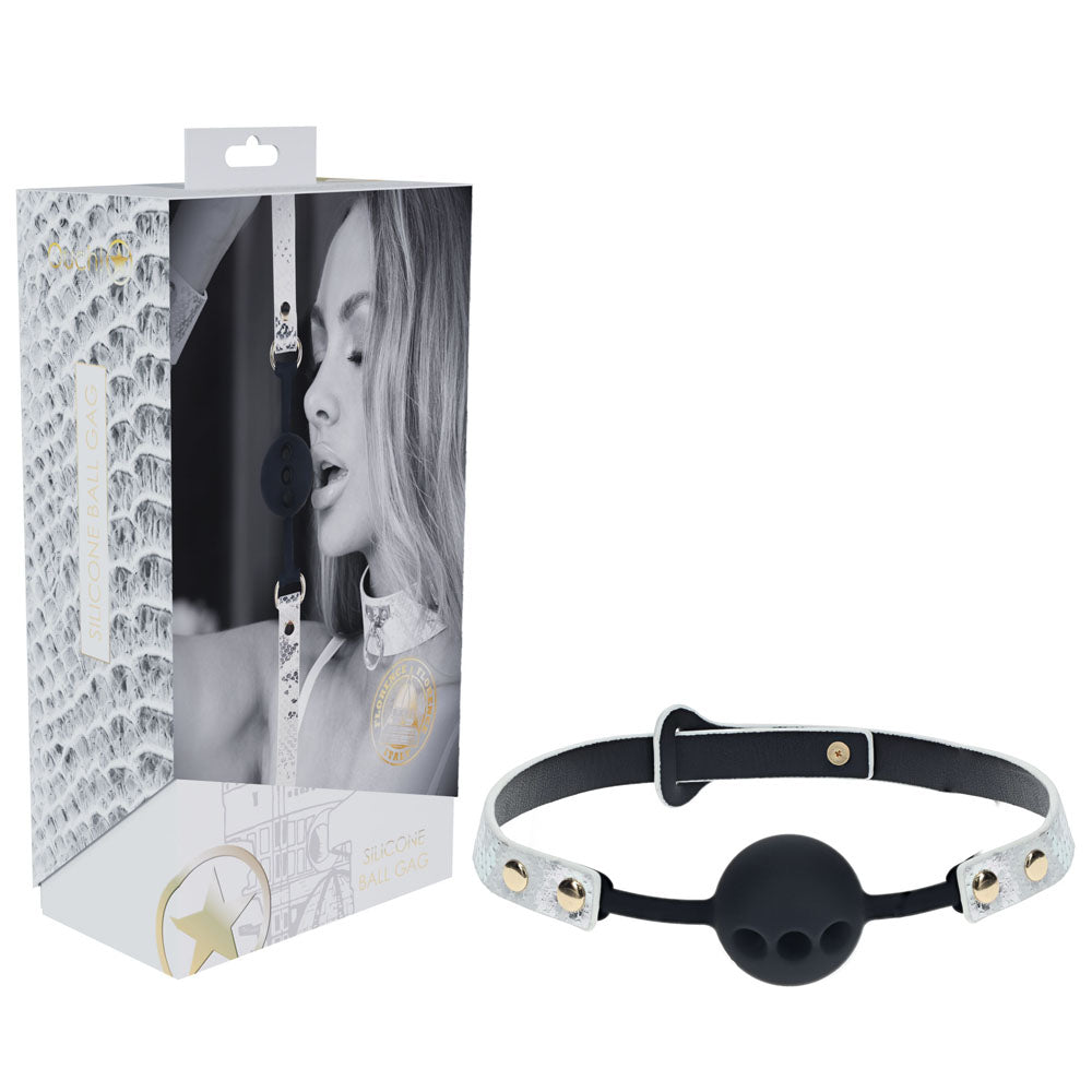 OUCH! Florence Collection - Silicone Ball Gag - White Breathable Mouth Restraint - Naughty by Nature Adult Store