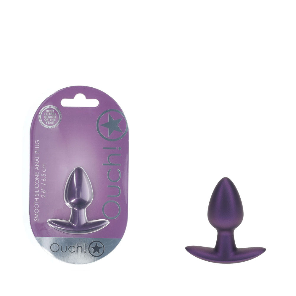 OUCH! Anal Plug - Metallic Purple 6.5 cm Small Butt Plug - Naughty by Nature Adult Store