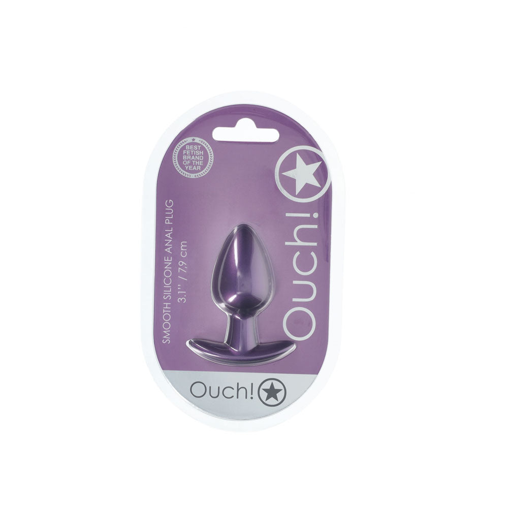 OUCH! Anal Plug - Metallic Purple Medium Butt Plug - Naughty by Nature Adult Store