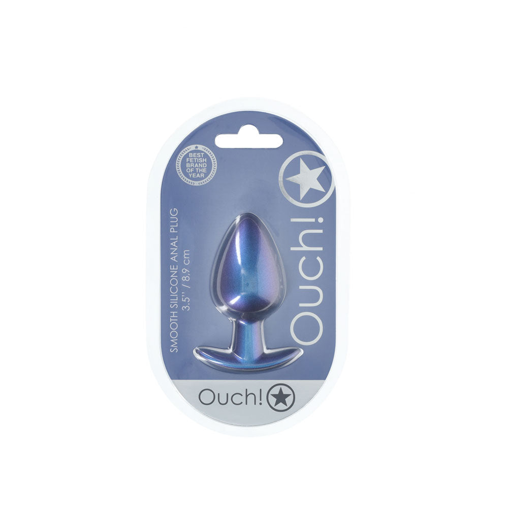 OUCH! Anal Plug - Large - Metallic Blue - Naughty by Nature Adult Store