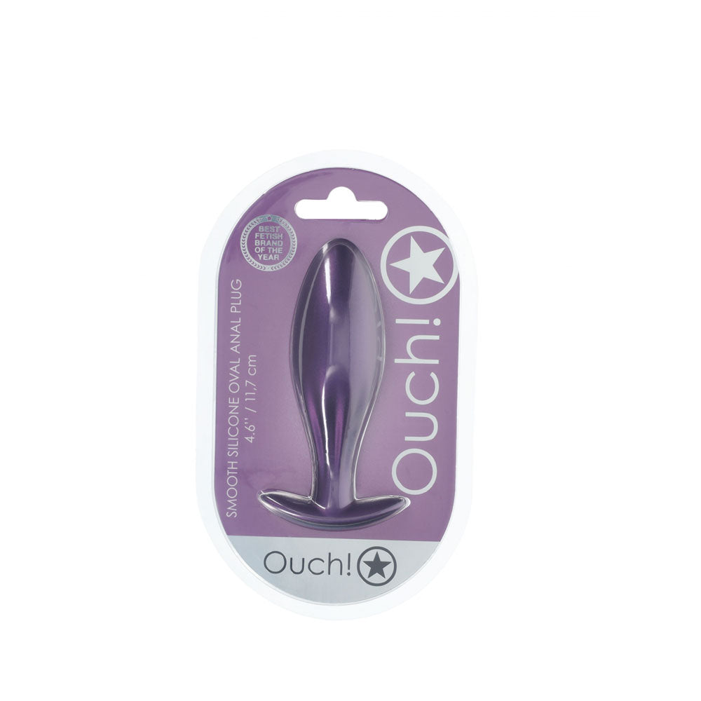 OUCH! Oval Anal Plug - Metallic Purple - Naughty by Nature Adult Store